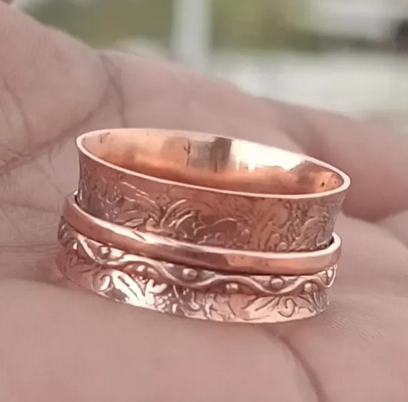 Handmade Copper Spinner Ring: Boho Meditation, Handmade, Unisex, Spinner Ring