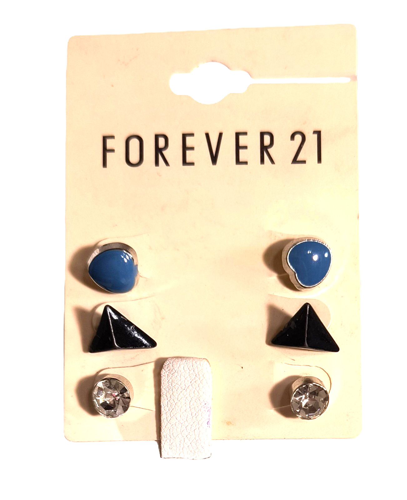 New Forever 21 3 Pairs Stud/Post Earrings for Pierced Ears Multicolor