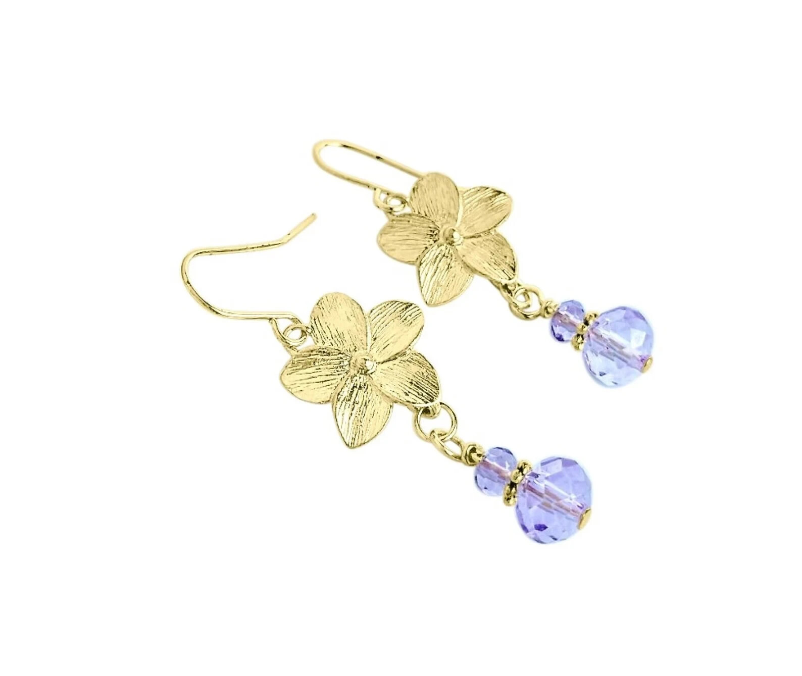 Gold Plumeria Earrings, Gold Bridal Earrings, Dainty Gold Earrings, Flower