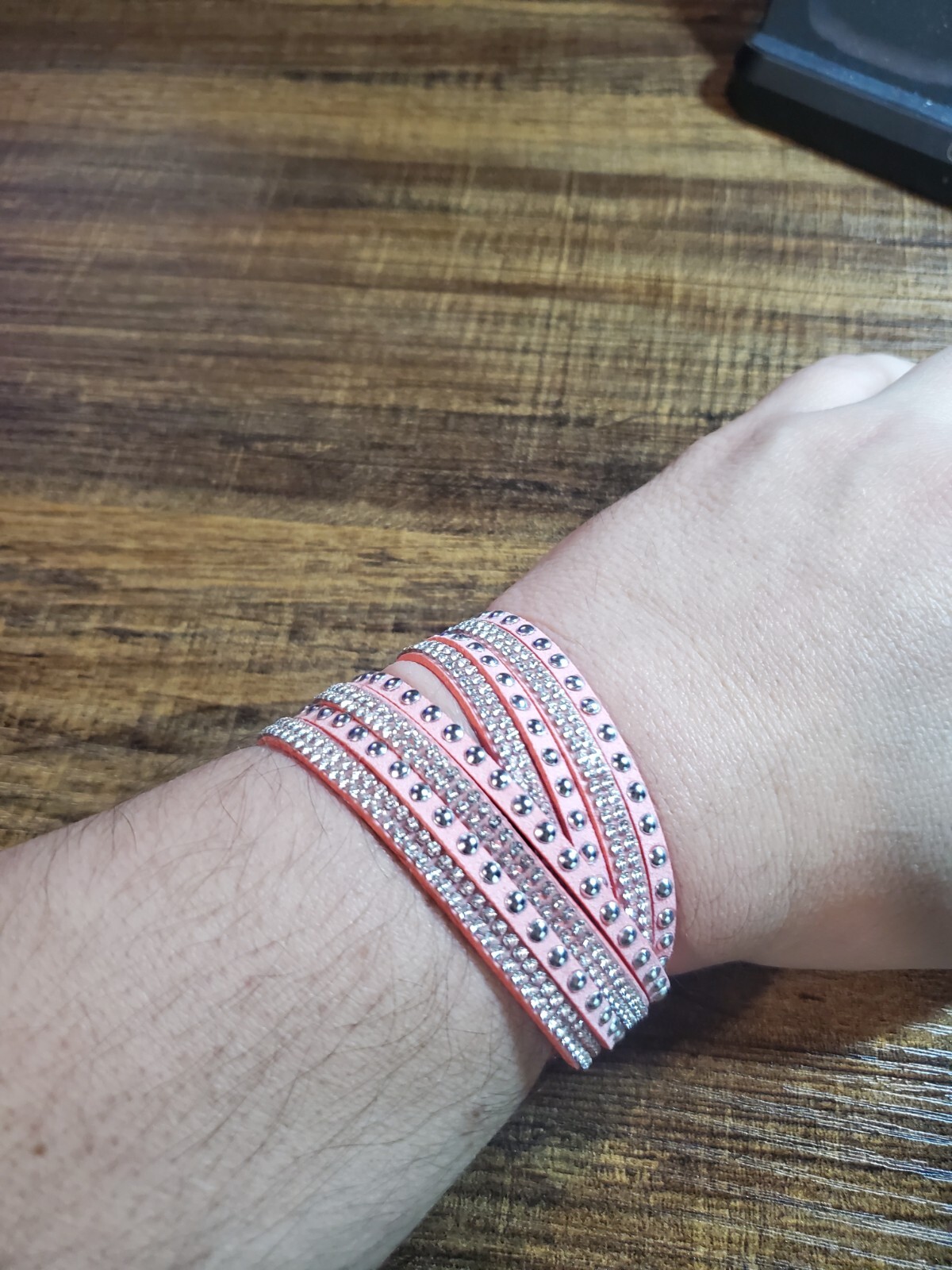 Double Wrap Bracelets Crystal Rhinestone Silver Tone Studs Multiple Colors!