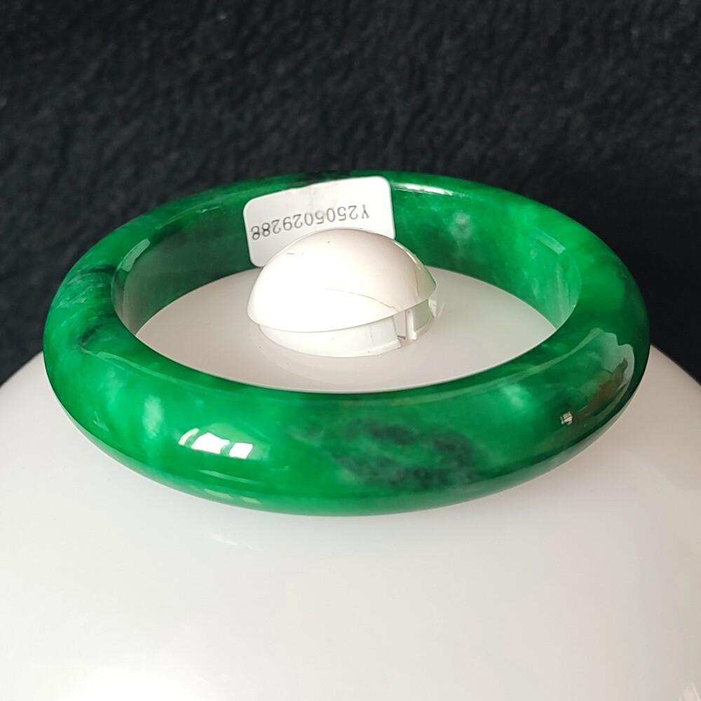 Certified Grade A 53mm Green Natural Burma Jade jadeite Bangle Bracelet