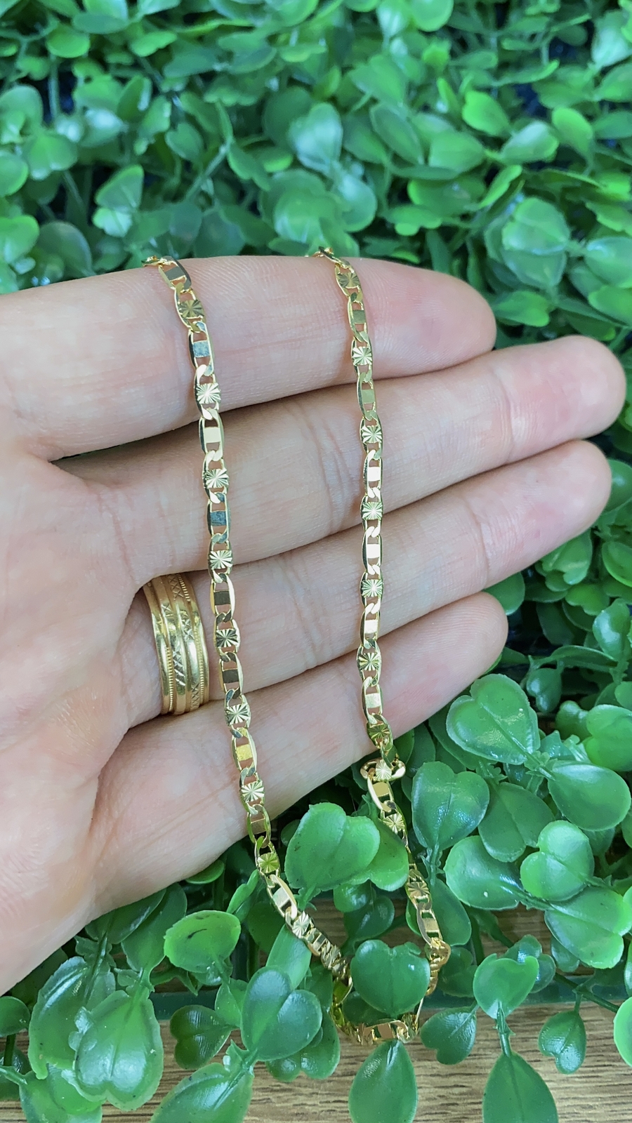 3.2mm Valentino Link Chain Necklace Diamond Cut for Womens Girls Kids Mens Gifts