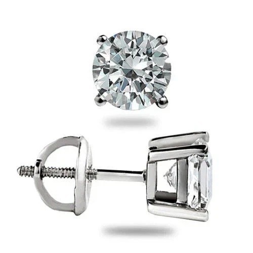 2.00 Ct Round Cut Simulated Diamond Pair Women Stud 925 Sterling Silver Earring