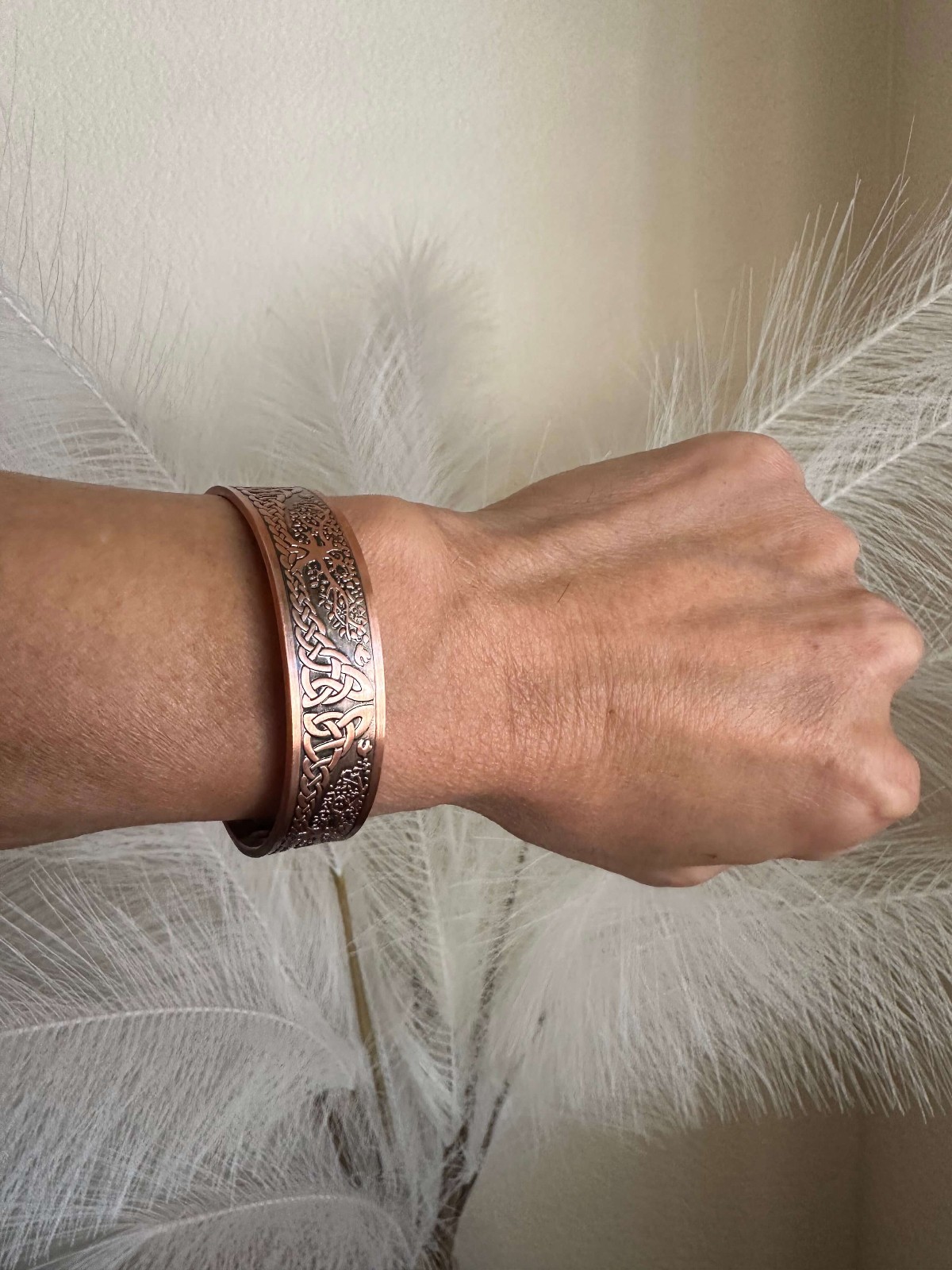 Tree Joy Pure Copper Magnetic Bangle 18 magnets Enhance Balance Power Calm