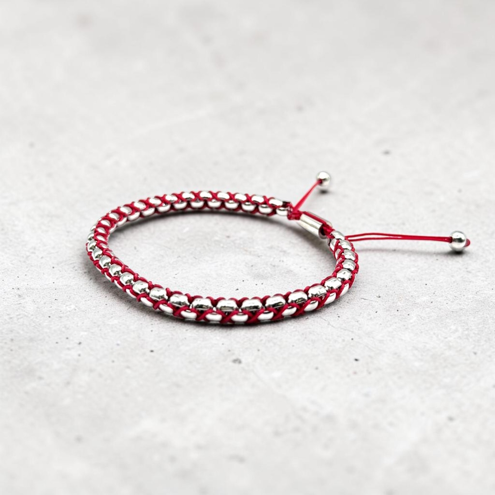So Chic Gent’s Stainless Steel and Red Cord Bolo Bracelet