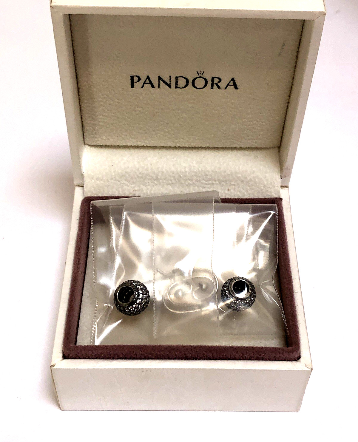 Authentic PANDORA Clear Pave Lights Charms, Barrels & Earring Hooks Collection!!