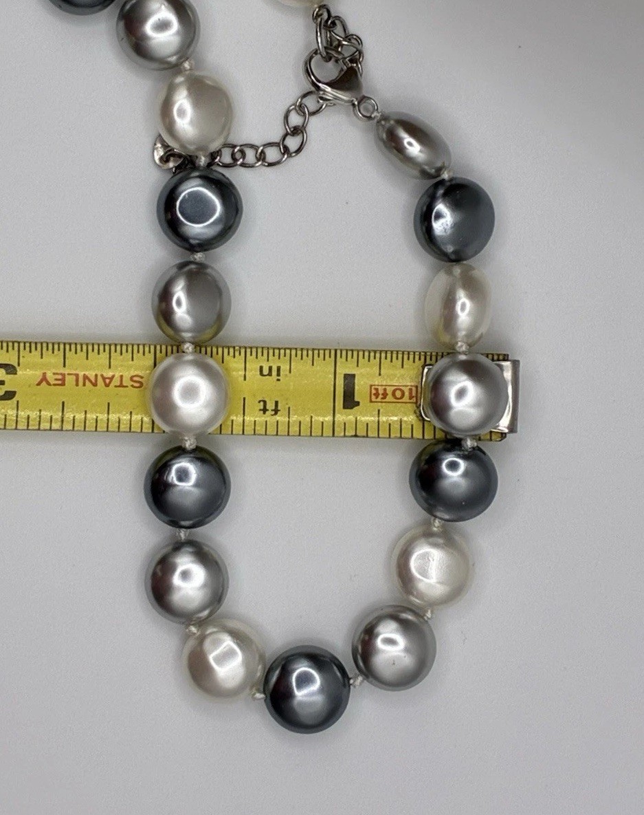 Vintage Multi Tone Necklace Sterling Silver Lobster Claw Coin Shaped Smooth