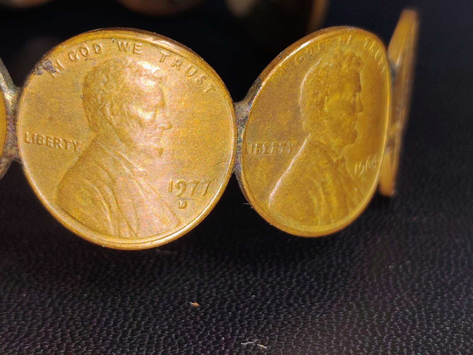 Handmade Vintage Copper Coin Cuff Bracelet, Pre 1982 Copper Coins