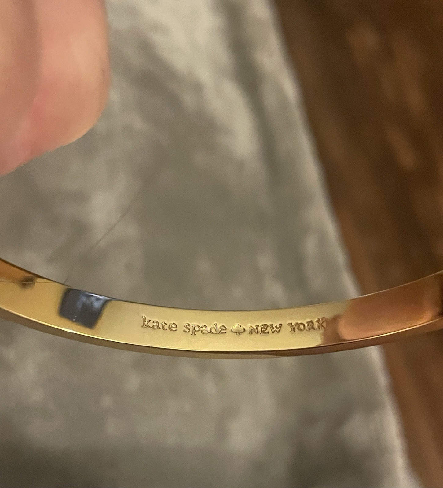 Kate Spade Bangle Bracelet New York Spot the Spade, Mint Green Enamel, Gold Tone
