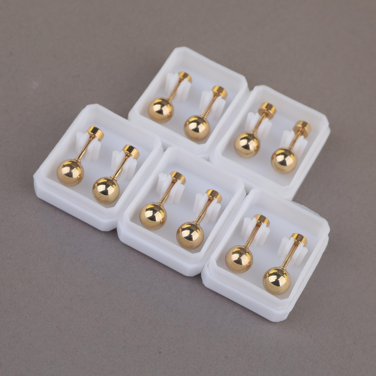 1pair 6mm Stainless Steel Round Ball Stud Earrings Screw Back for Men Women