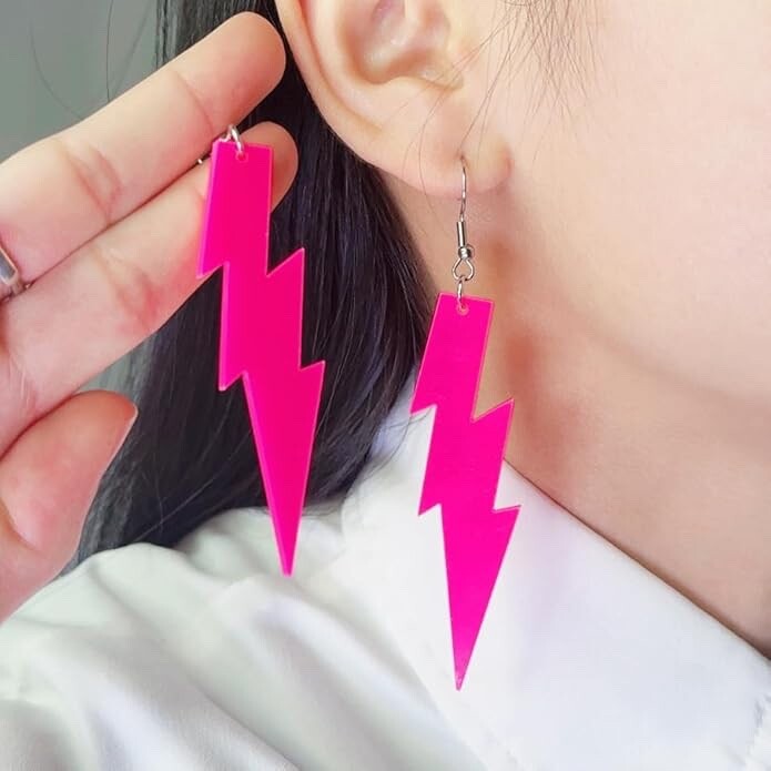 Hook Earrings Neon 80’s 90’s Retro Large Bright Funky Ladies Girls Party Rave