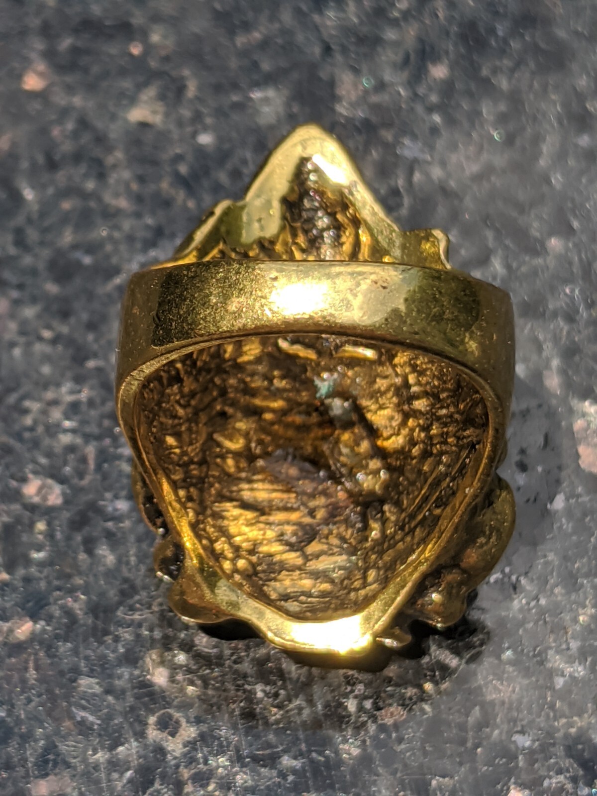 Chunky Brass Leo Lion Head Mane Bust Ring Size 9.75 (9-3/4)