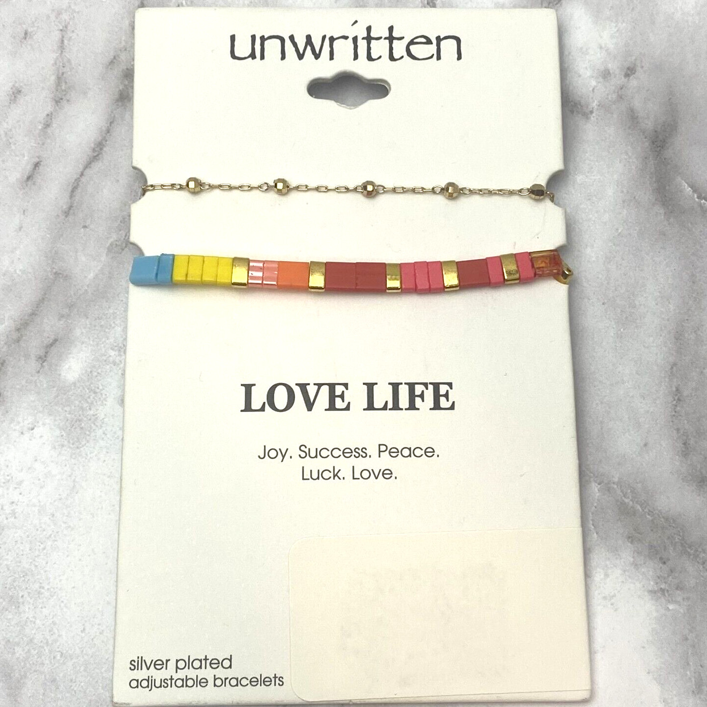 Unwritten Gold Flash Plated Multi-Color Rainbow Bracelet 2-Piece Set