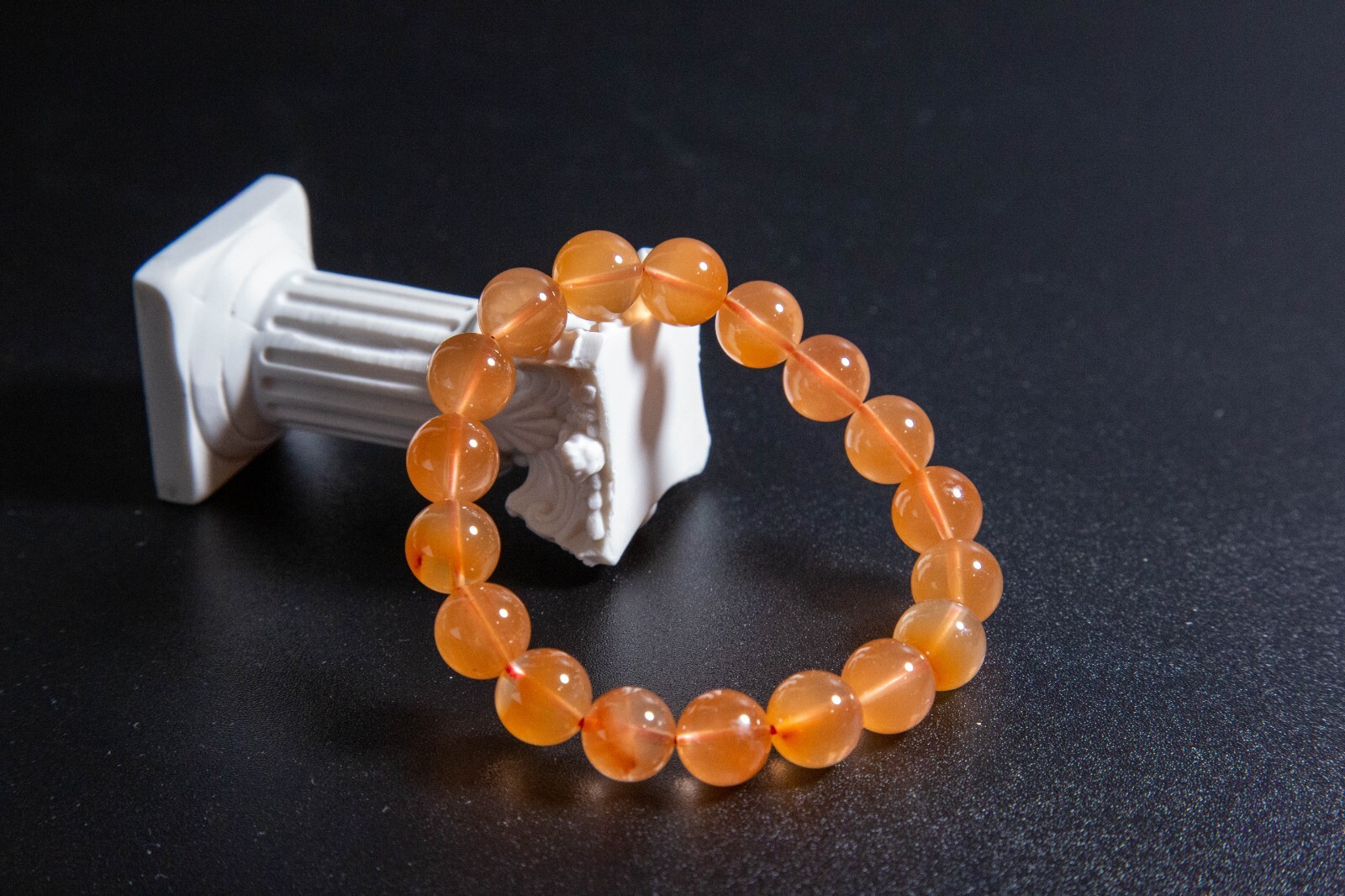 11mm Red Rabbit Hair Quartz Beaded Bracelet, Venus Crystals, Rutilated Quartz
