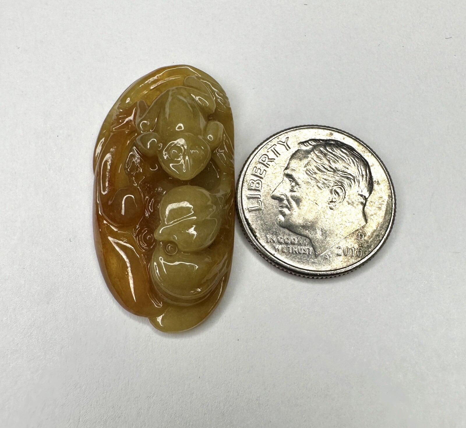 4.04g, Authentic Natural Burmese Lucky Frog On the Lotus Jadeite Jade Pendant