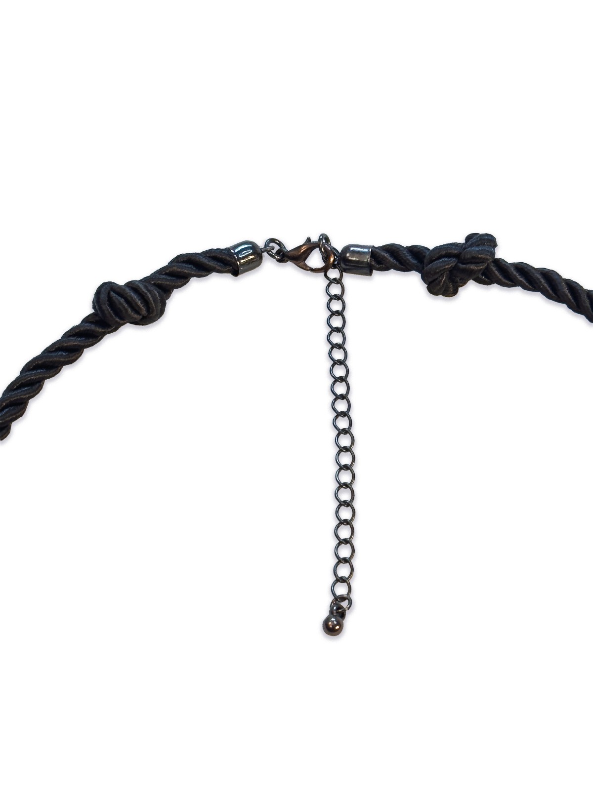 Tassel Fringe Chain Metal and Rhinestone Mix Rope Cord Statement Necklace