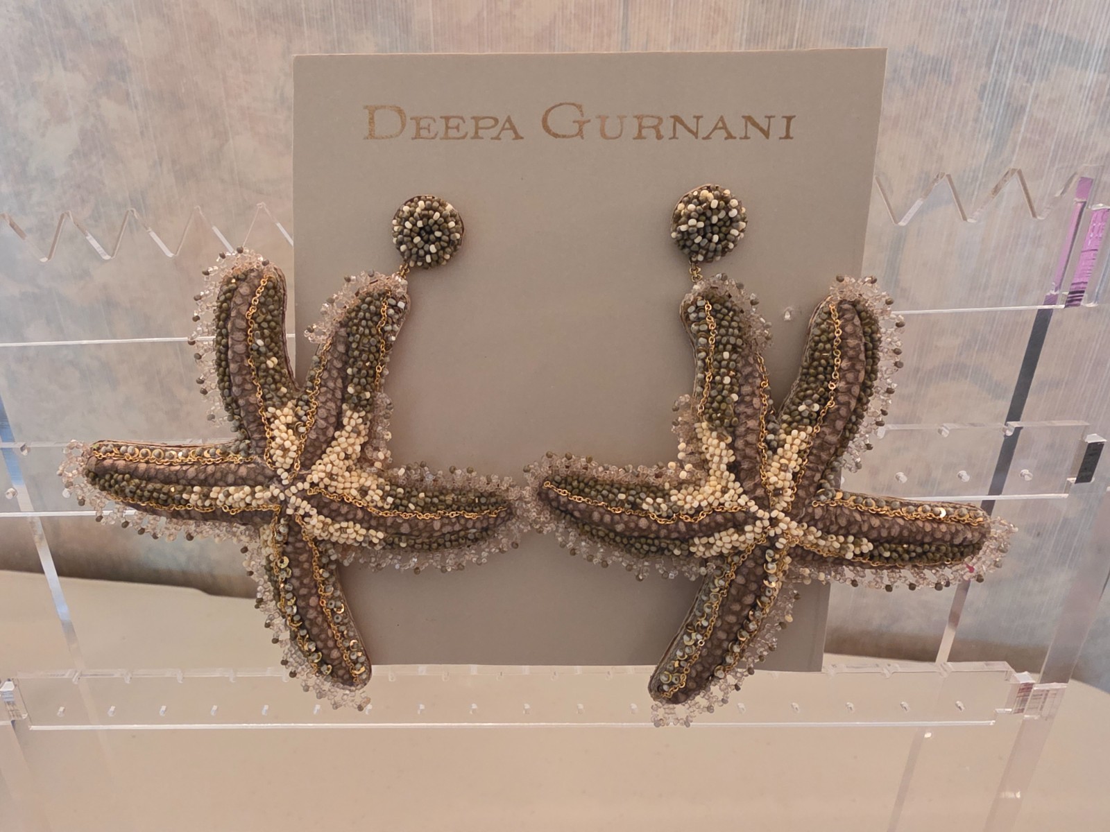 NWOT Deepa Gurnani Starfish Drop Earrings MSRP $175