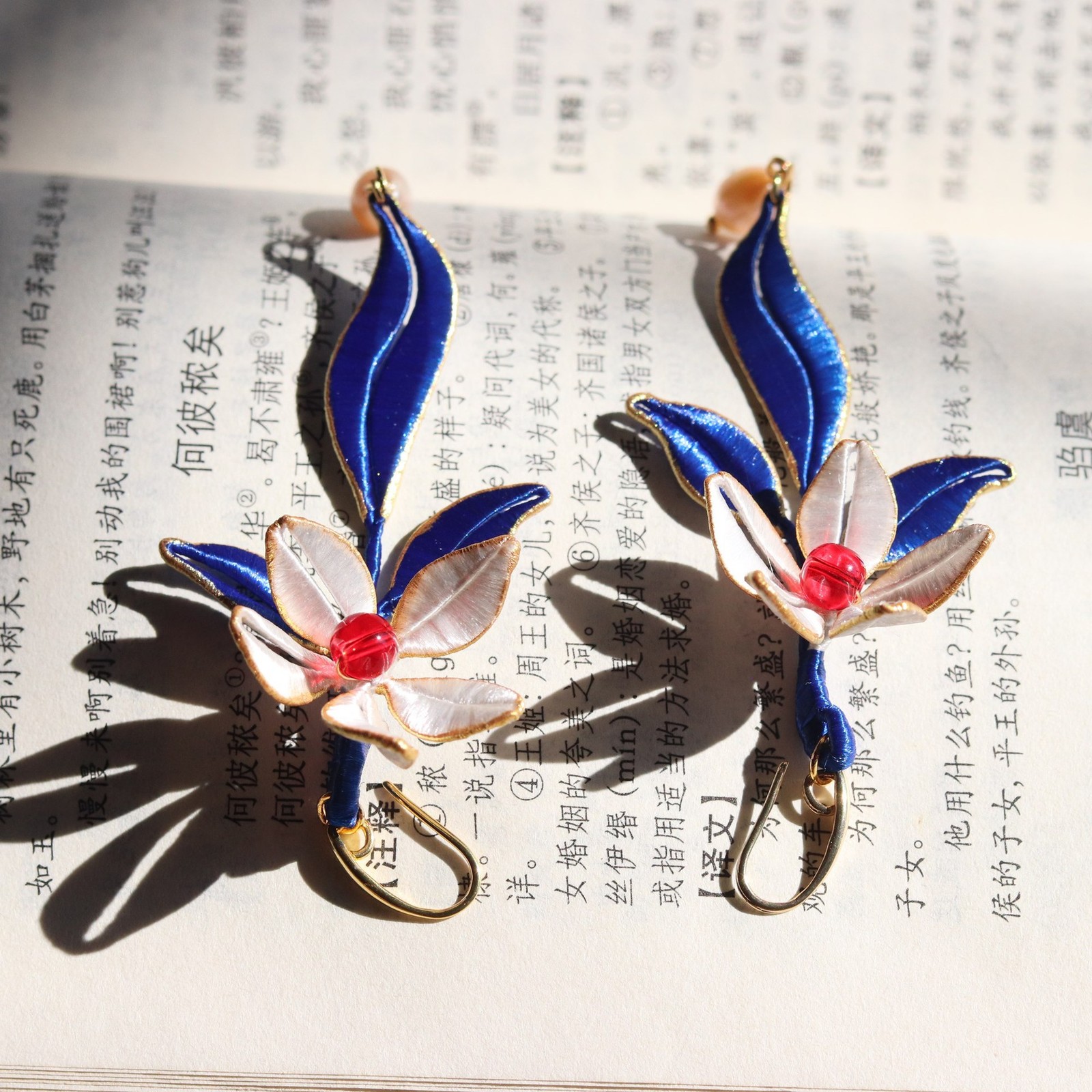 Chinese Style Floral Ear Hanging Vintage Hanfu Earrings for Women