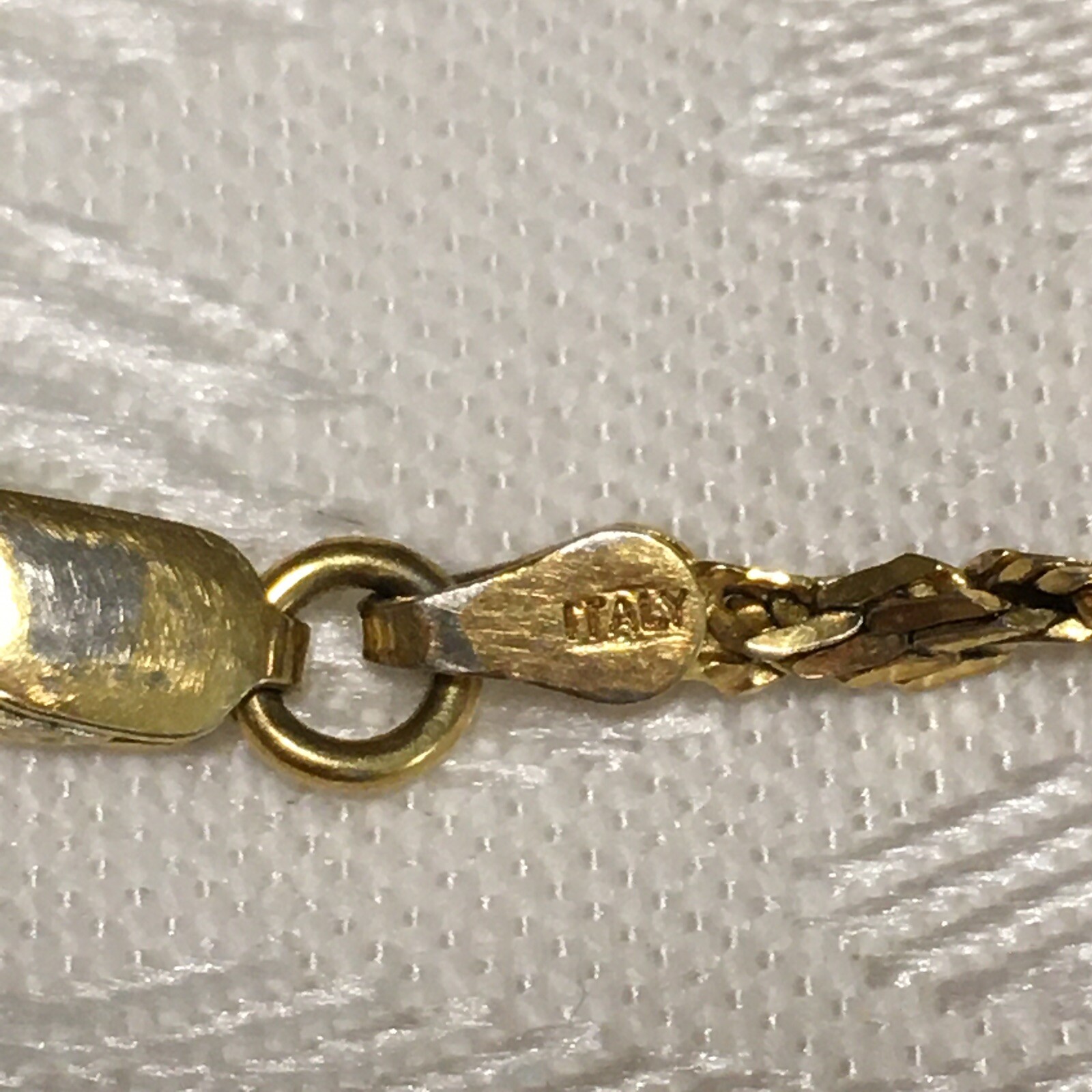 Sterling Silver 925 Italy Chain Gold Tone Vermeil Bracelet 7″