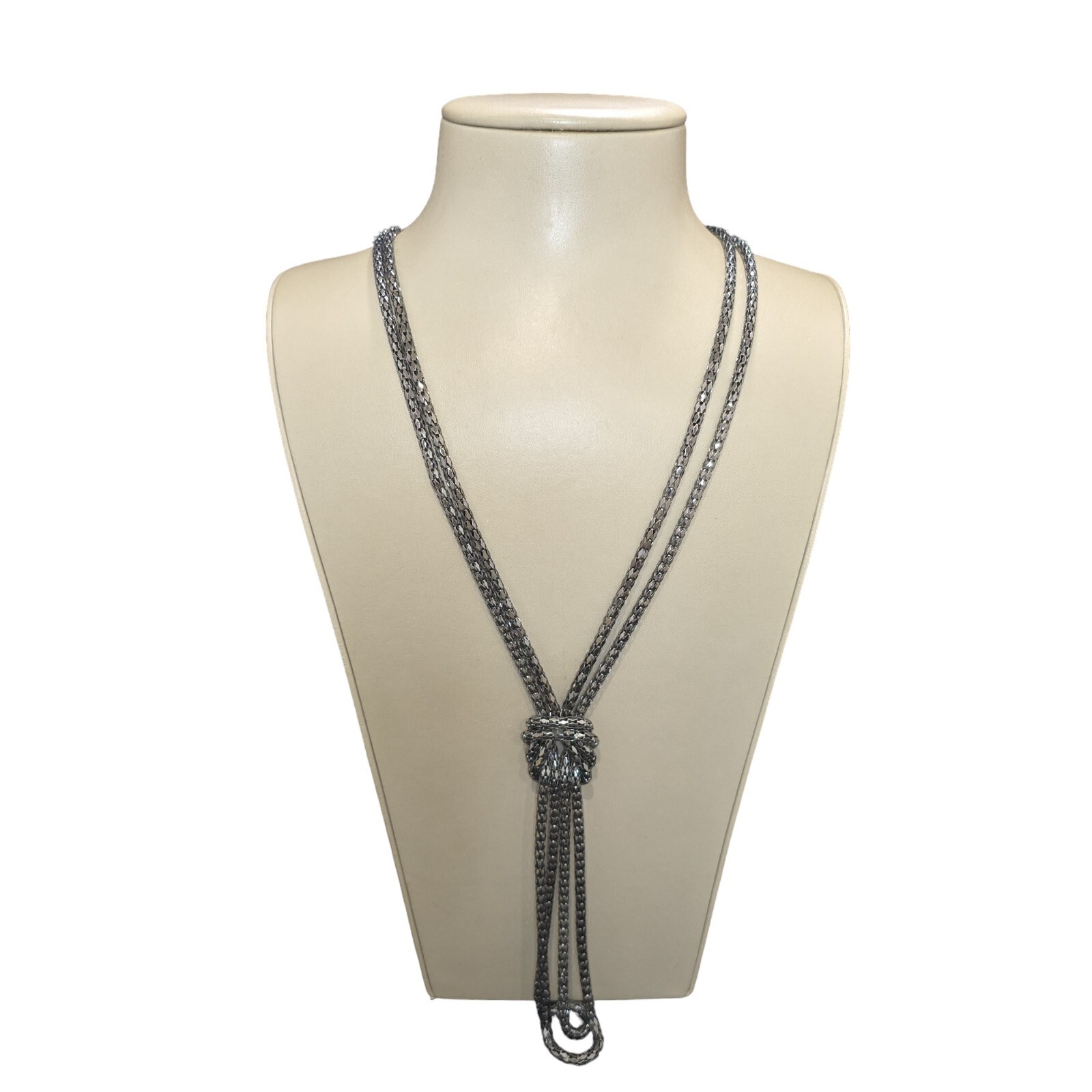 APT.9 Women’s Gunmetal Popcorn Knot Chain Necklace NWT