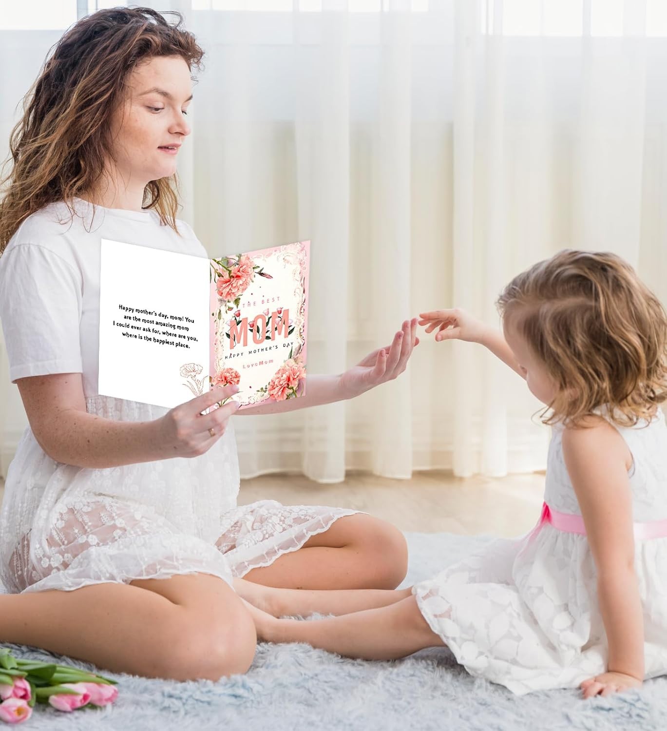 Heartfelt Mother’s Day Card with Elegant Floral Design & Envelope – Perfect Gift