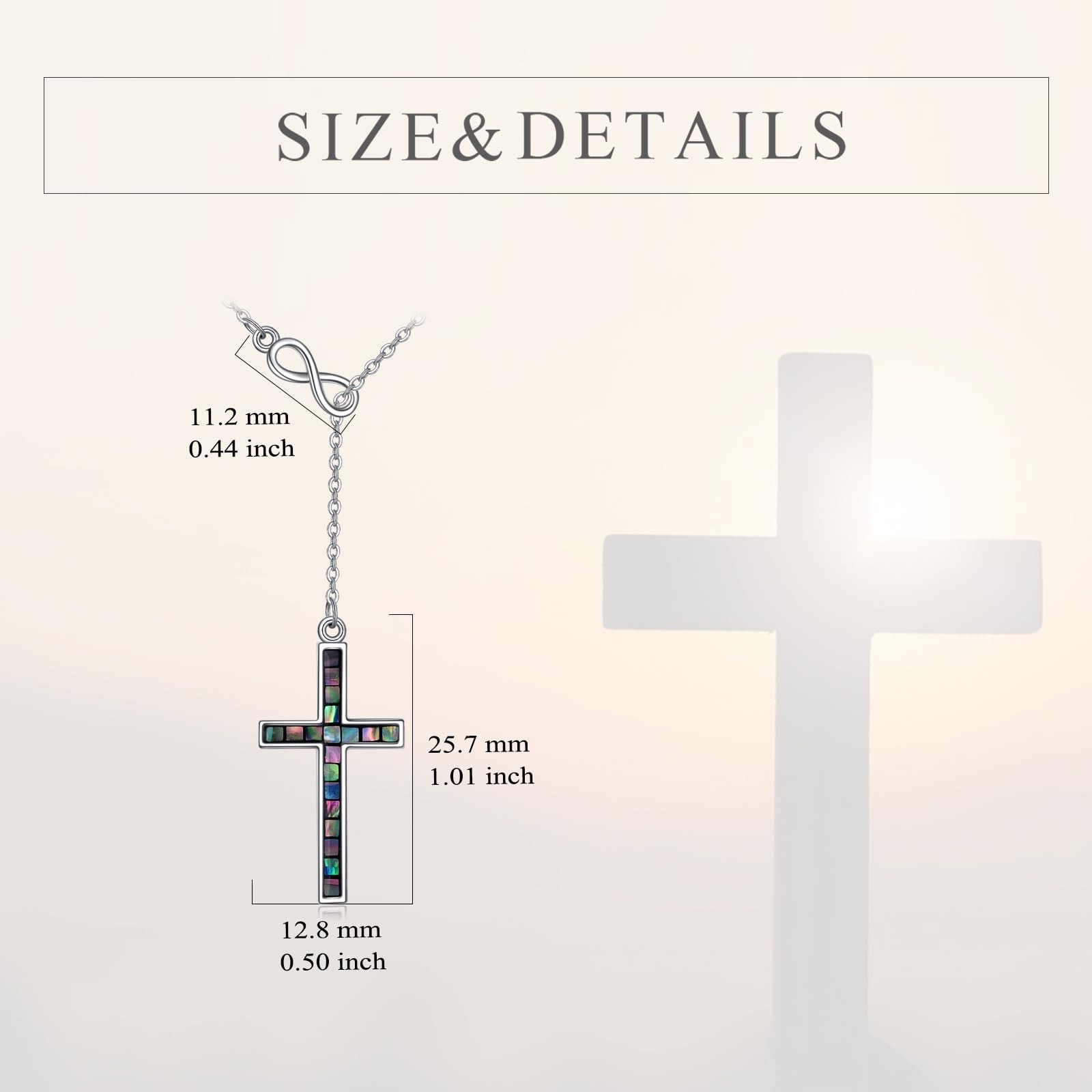 Cross Necklace Sterling Silver 1.54×0.8 inch 18+2 inch Chain – Religious Gift