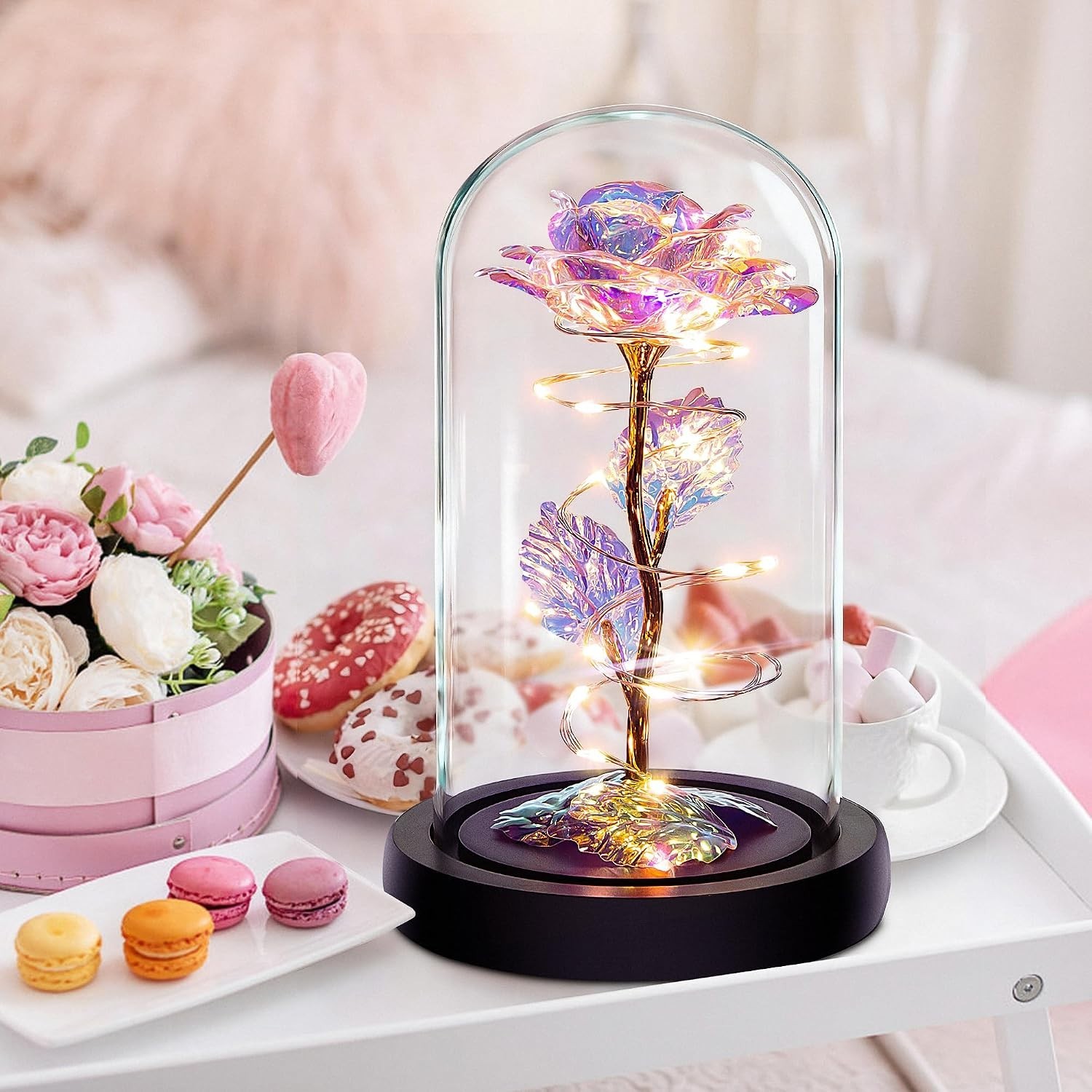 Enchanting Light Up Glass Dome Rose – Best Birthday & Holiday Gifts for Women