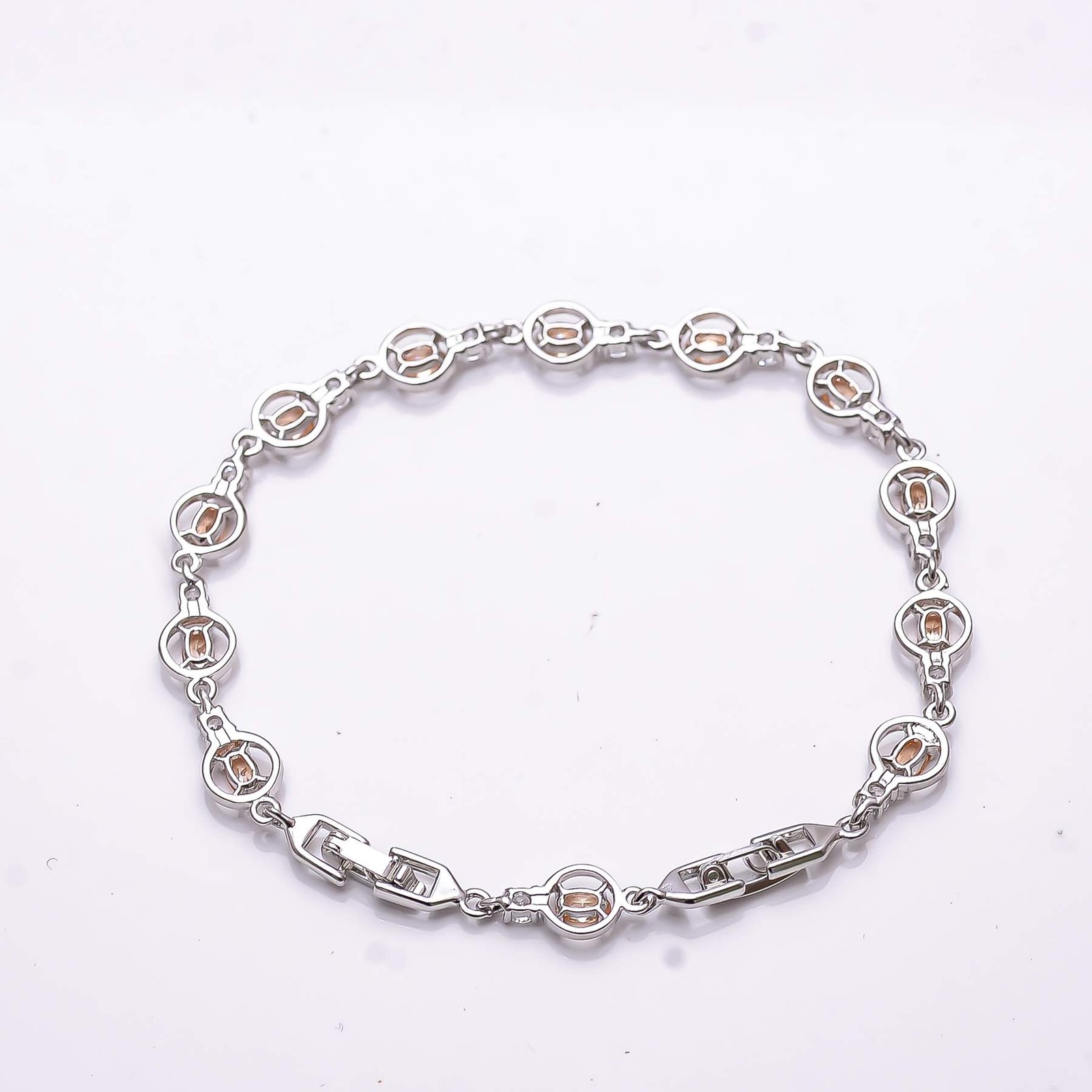 Morganite 925 Sterling Silver Tennis Bracelet 8.99″, Christmas Gift B69533
