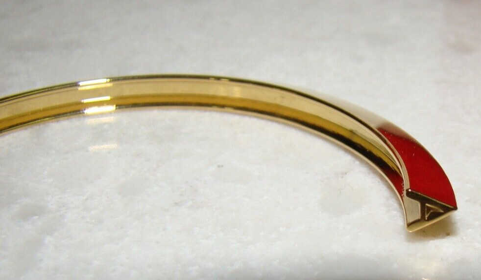 New Stella Valle A Initial Charm Cuff Bangle Gold Tone Bracelet