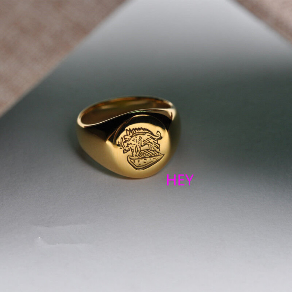 Movie Kingsman: The Secret Service Ring- Brass Signet Kingsman Fashion Jewelry