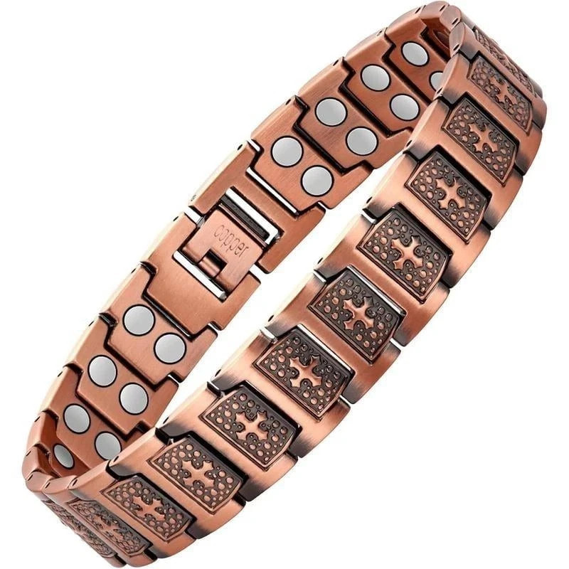 GMOX Men’s Copper Bracelet,3X Strength 99.99% Copper Magnetic Adjustable Length