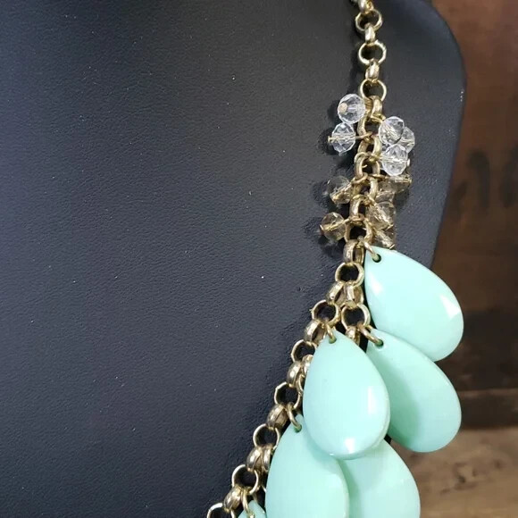 Costume Jewelry – Statement Necklace – Up to 24 Inches – Aqua Green