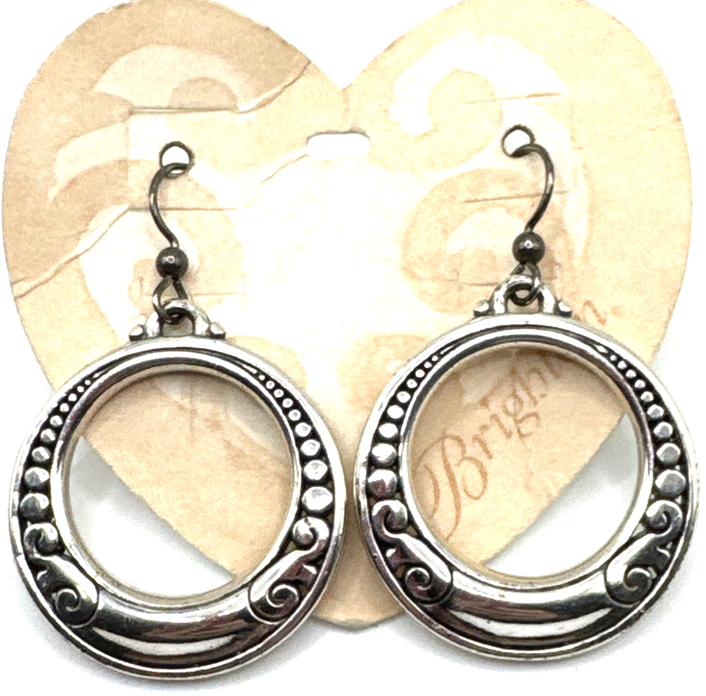 Brighton Ala Mode Contempo Hoops Silver French Wire Earrings NWT