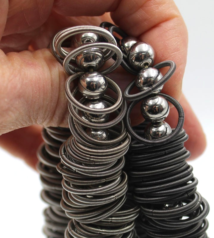 La Mollla Tiziana Redavid French Designer Stainless Steel Stretchy Bracelet Pair
