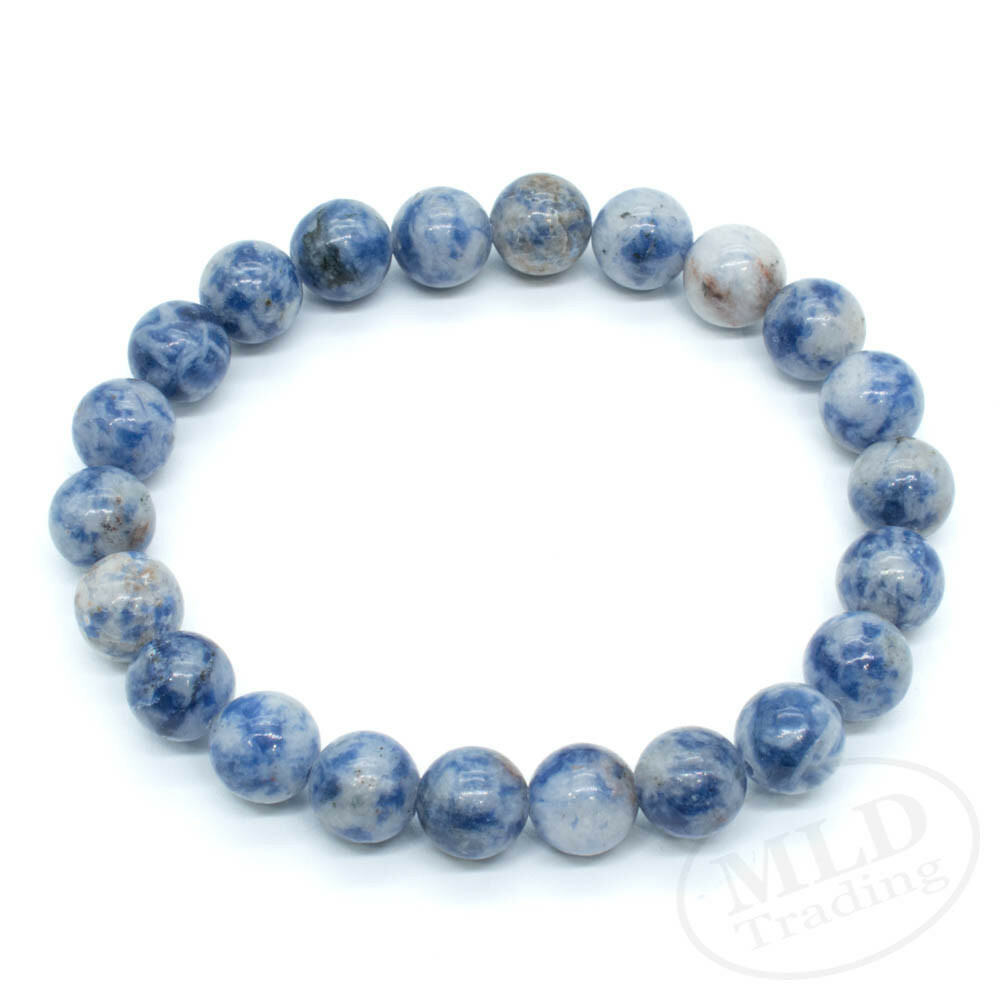 High Grade Natural Blue Sodalite Stone Stretch Bracelet 7″ – 8mm Round Beads