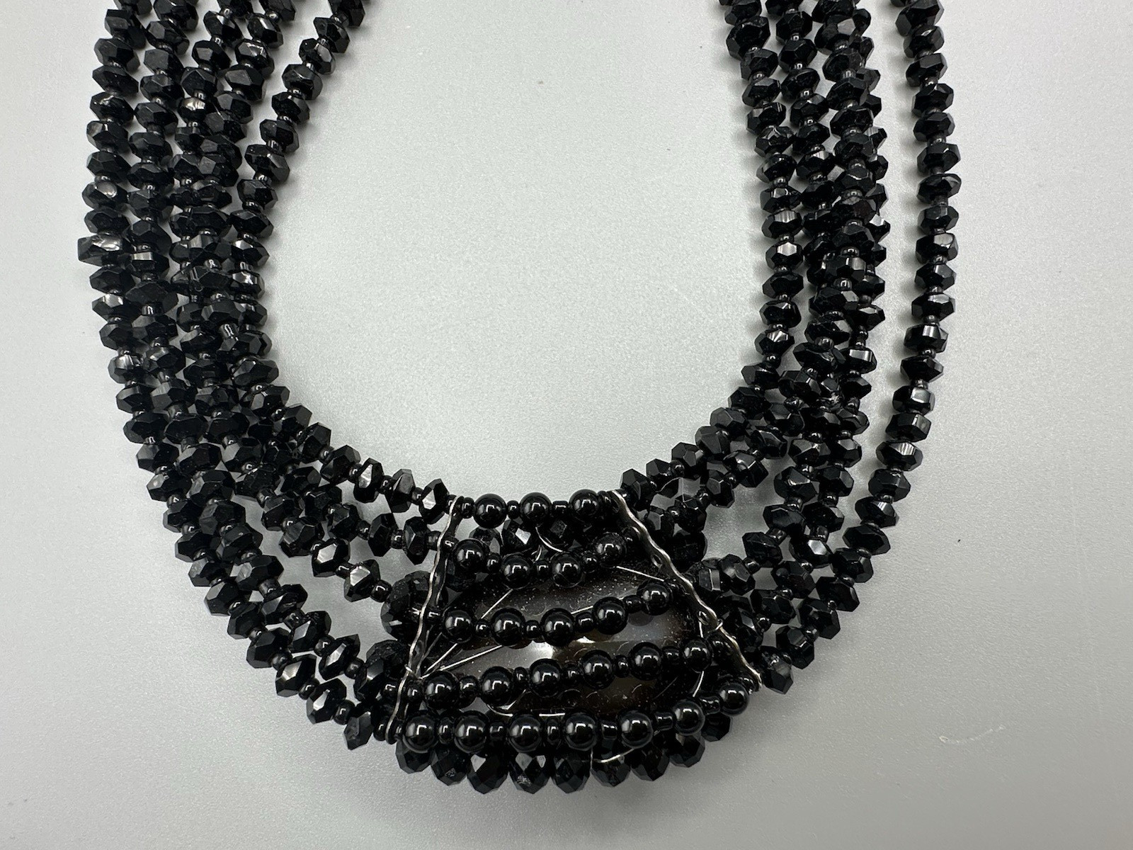 Ottaviani Bijoux Black Beaded Choker Necklace – Damaged