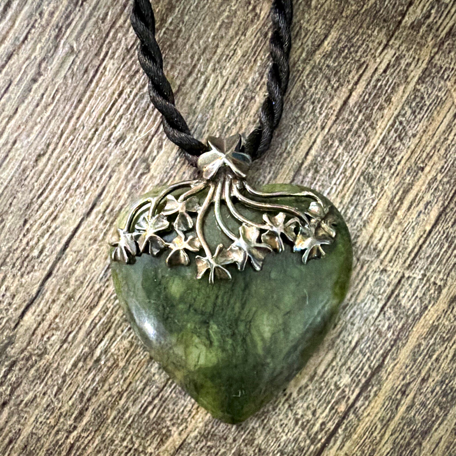 Jayce Walsh and Sons Irish Connemara Marble Sterling Silver Heart Pendant