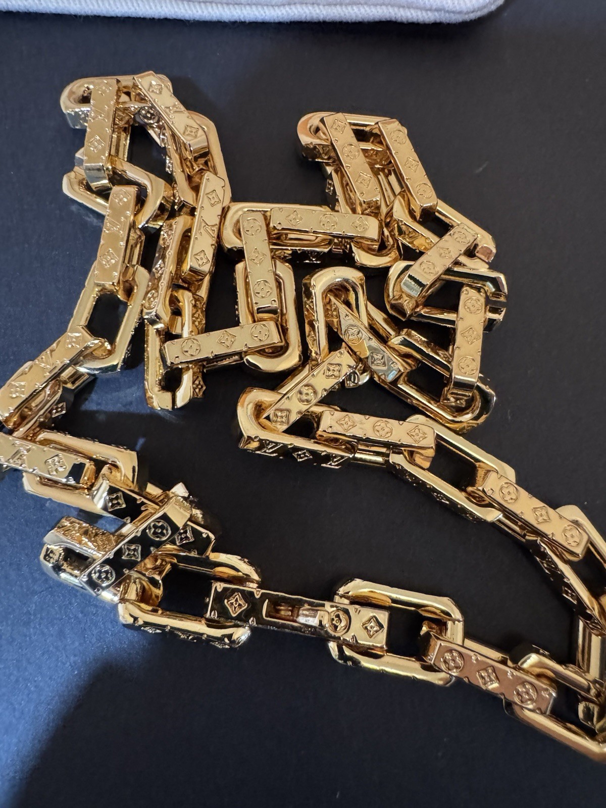Louis Vuitton Gold Tone Monogram Chain Necklace 23.5” / 60 cm
