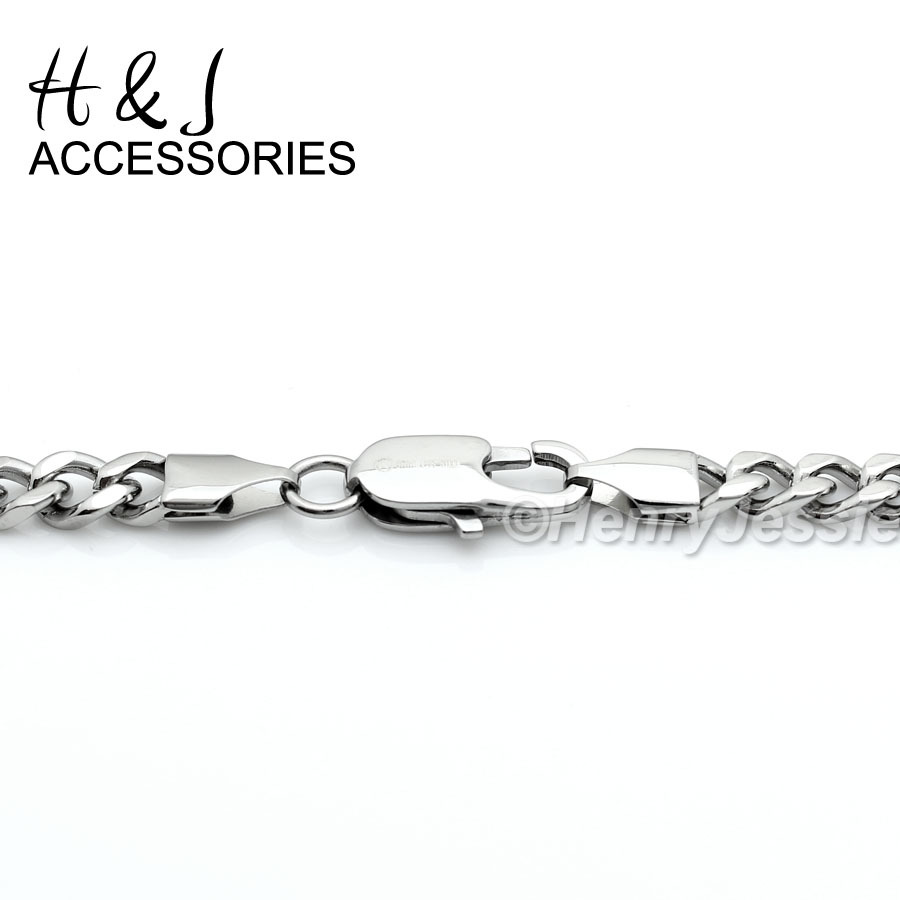 24″MEN Stainless Steel 5mm Silver Cuban Curb Link Chain Skull Head Pendant*P84