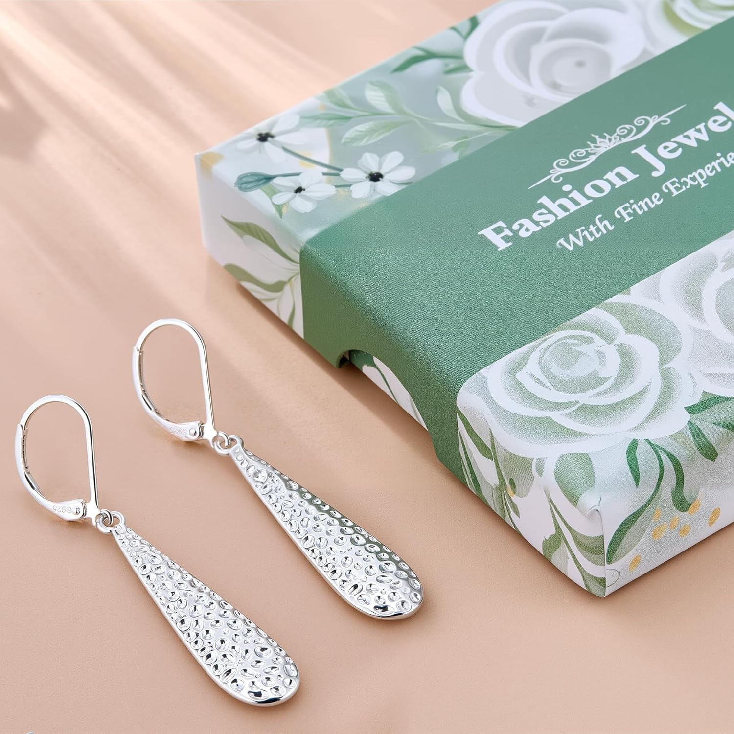 Trendy Long Teardrop Dangle Earrings for Women – Sterling Silver & Gold Plated