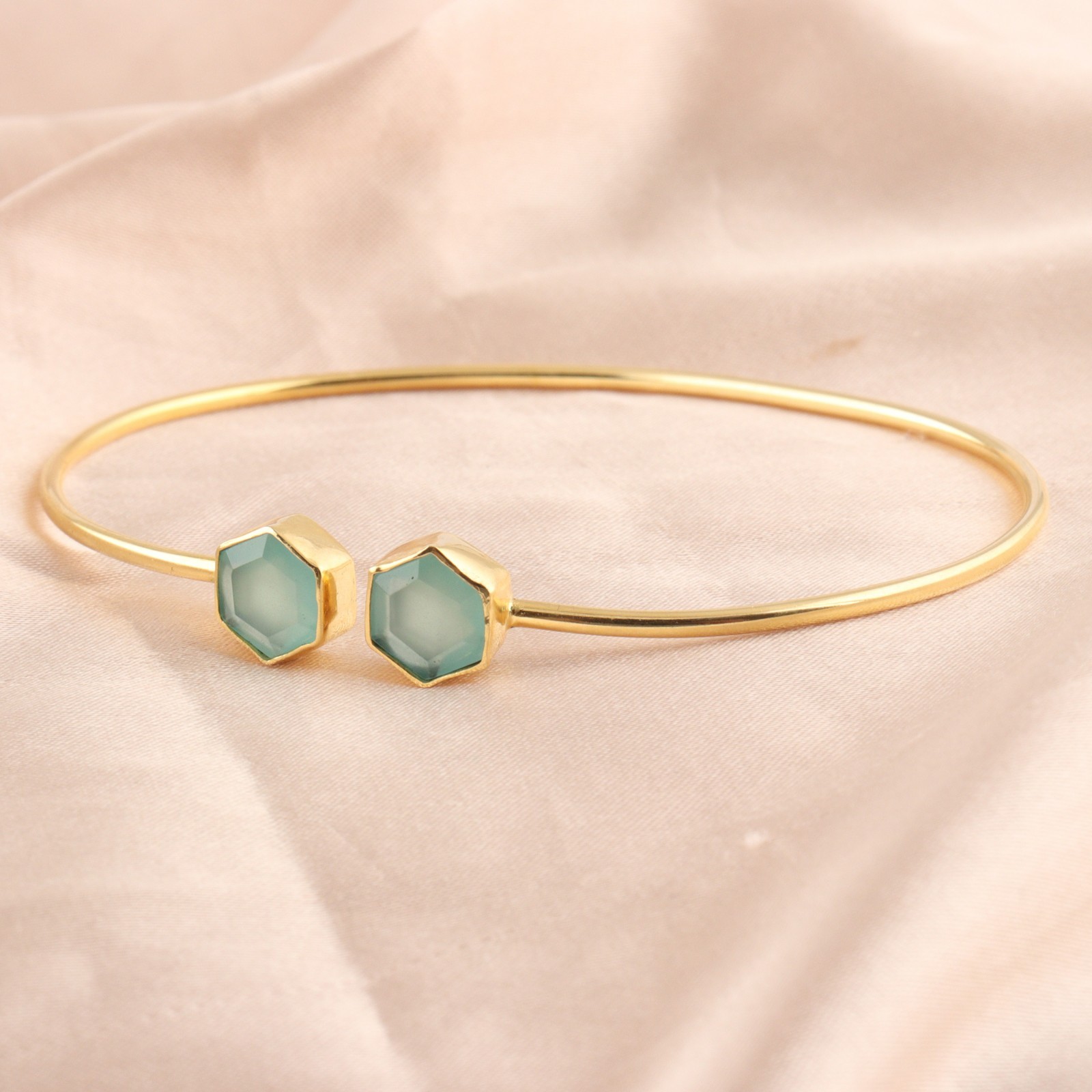 Handmade Multi Gemstone 18k Gold Plated Adjustable Stackable Jewelry For Gift
