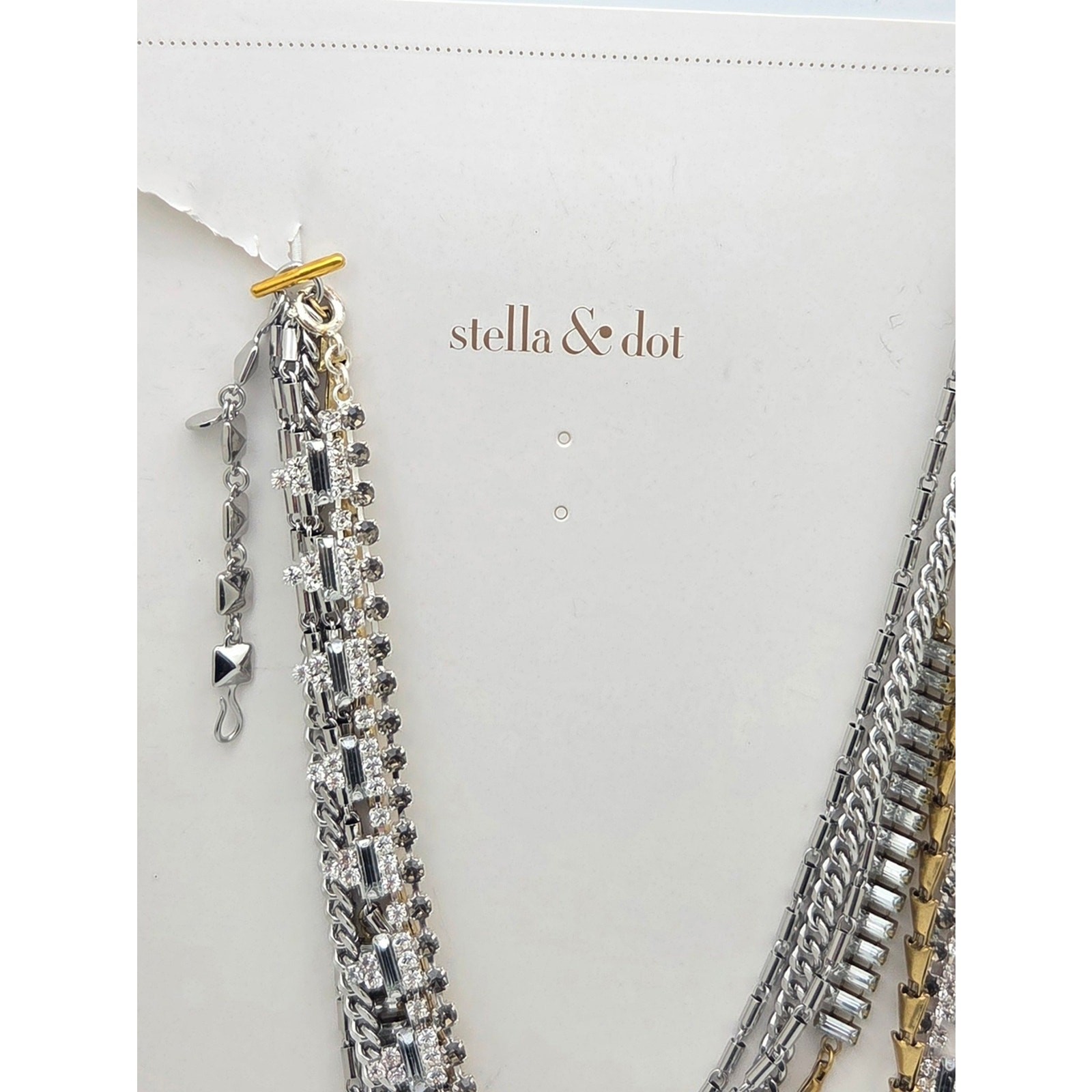 Stella & Dot Sutton 5-in-1 Necklace Mixed Metal Rhinestone Statement Boxed