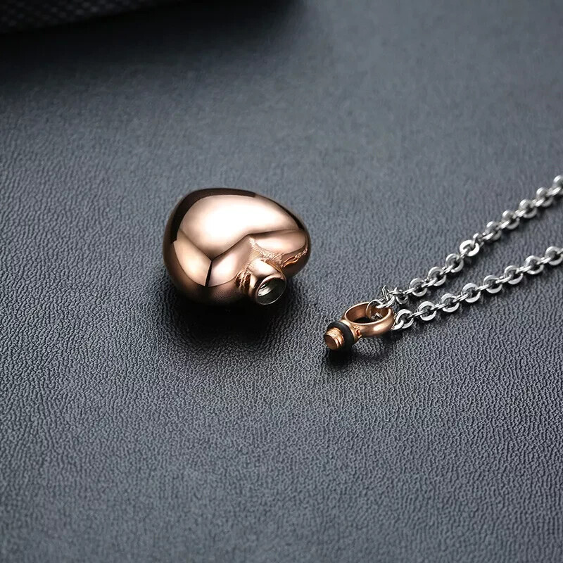 Steel Keepsake Memorial Urn Pendant Necklace Cremation Jewelry for Ashes