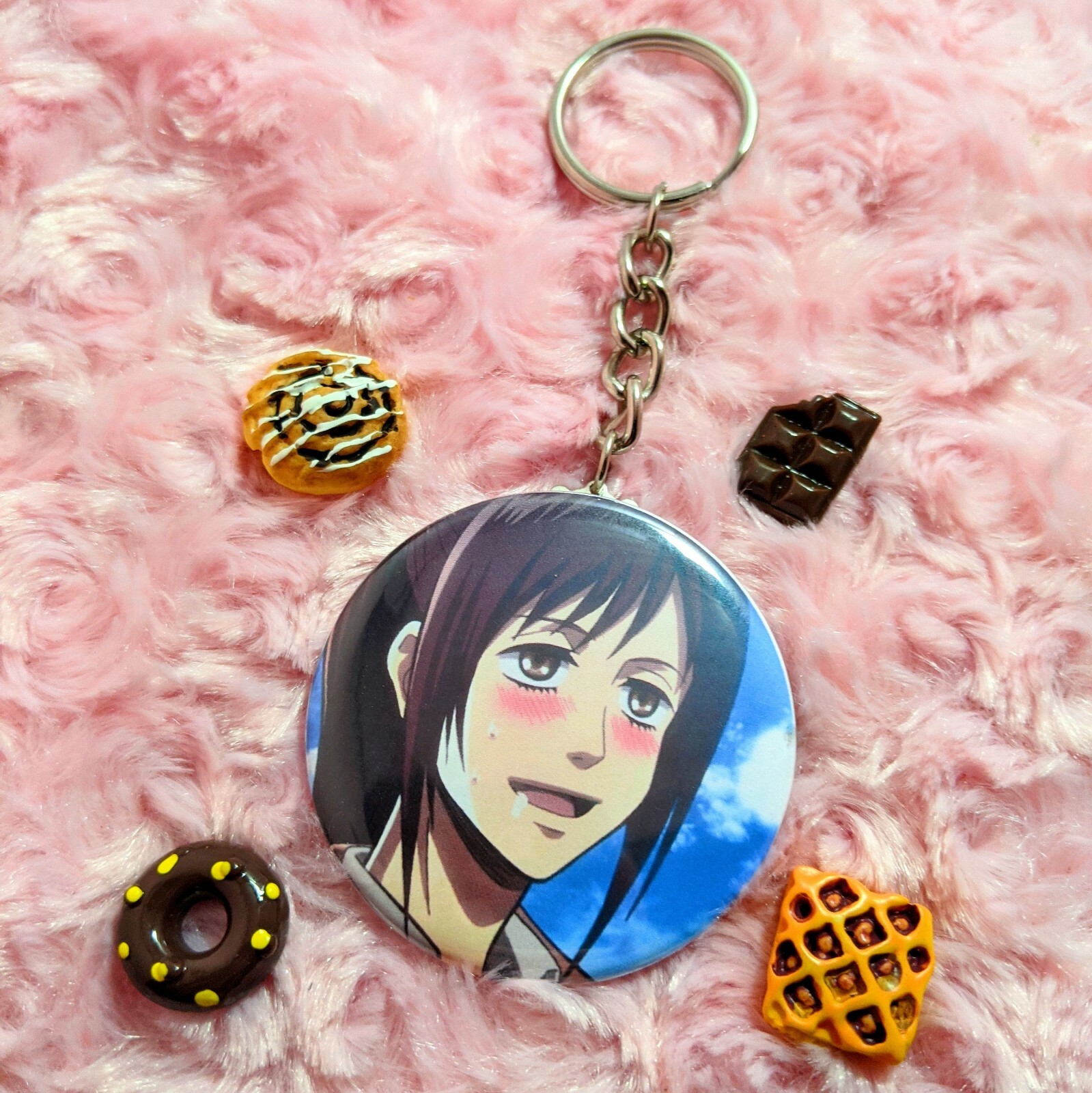 AOT Sasha Blouse Attack on Titan Funny Pin Magnet Keychain or Mirror -2.25″