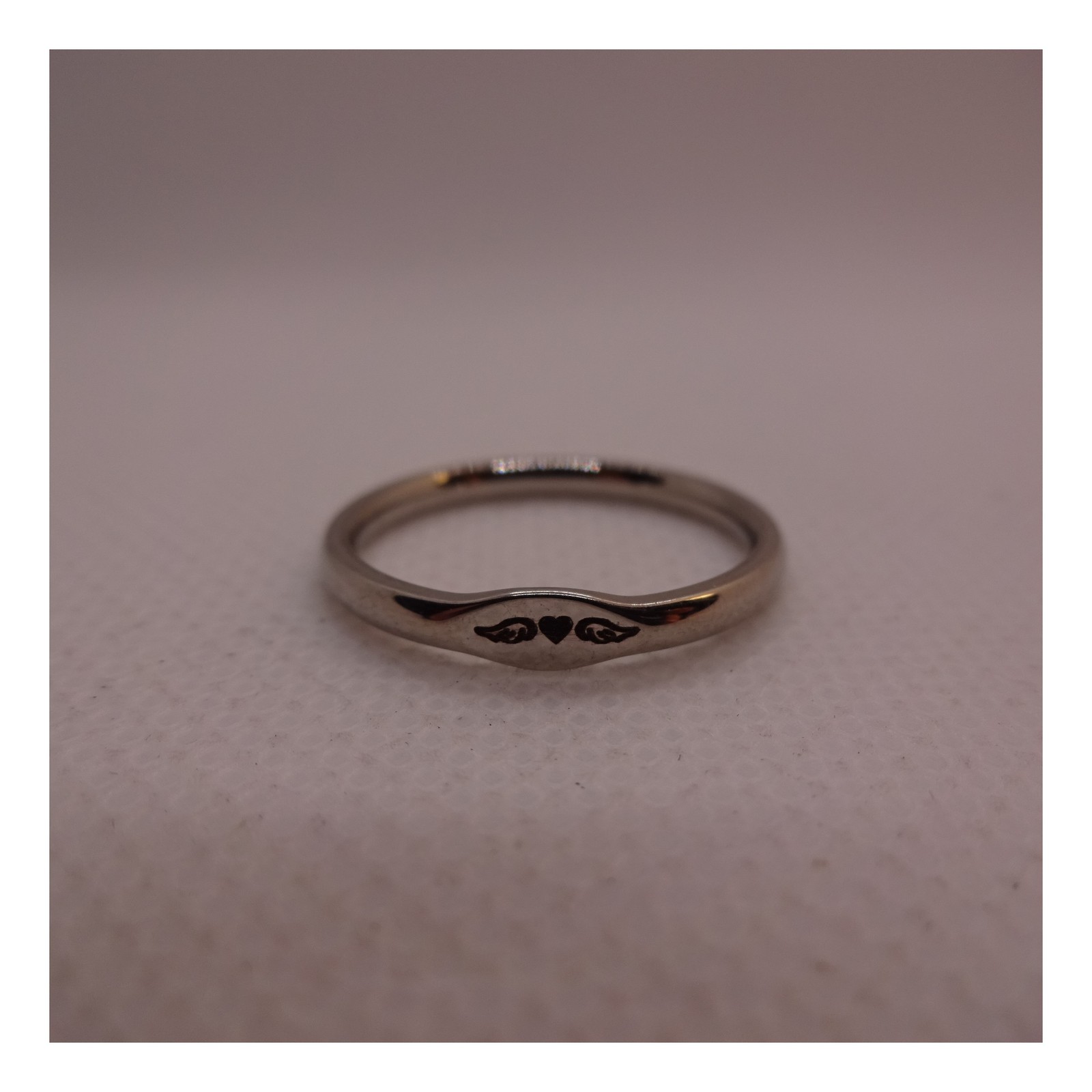 HOPE CrissCross Rhinestone Ring Size 5 &WingedHeart Band Ring Size 7 Silver Tone