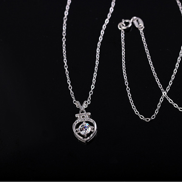 Women’s Sterling Silver Vase White Crystal Cubic Zirconia Pendant With Chain 18″