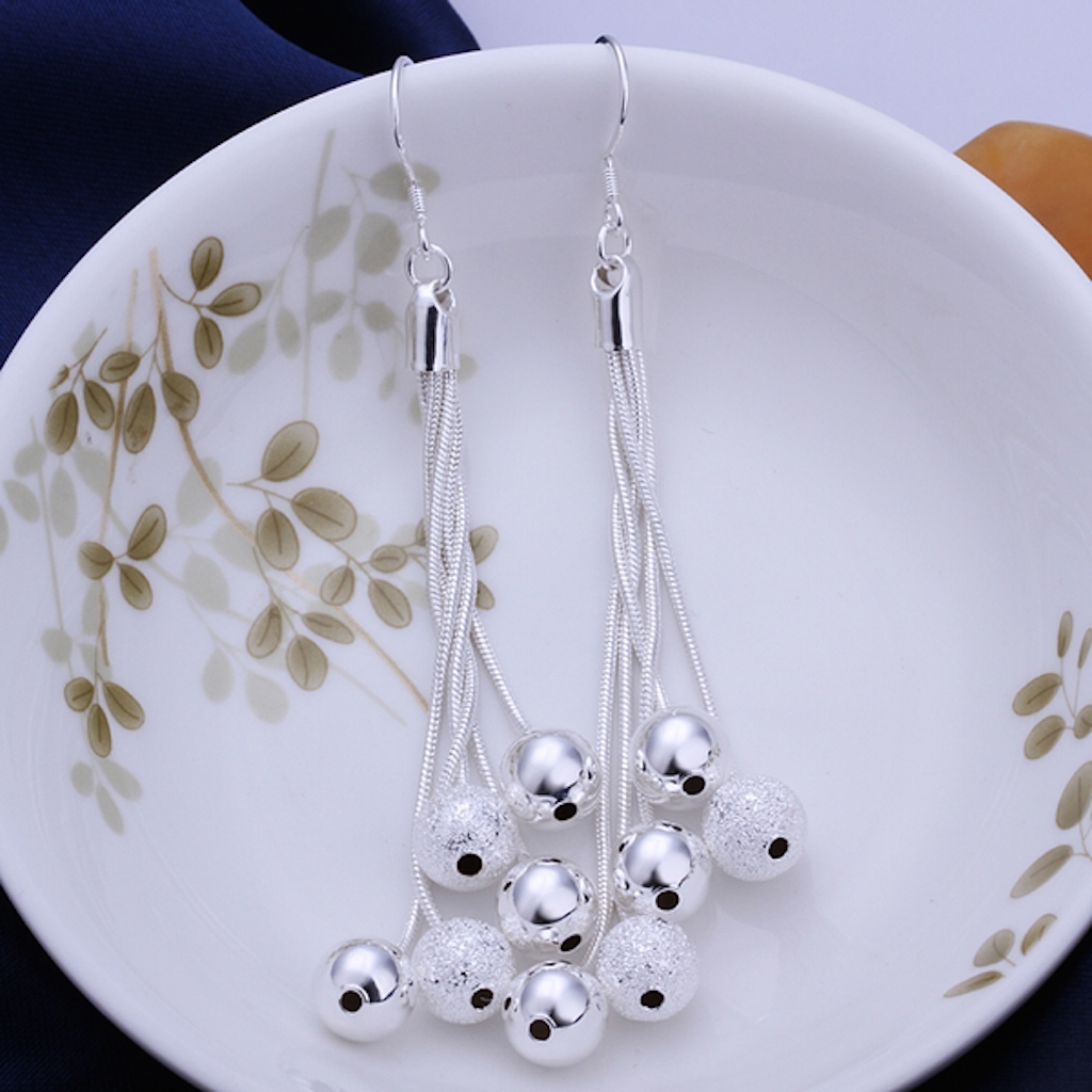 925 Sterling Silver Drop Dangle Chandelier Hook Earrings L17