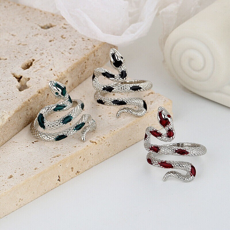 Elegant 925 Sterling Silver Charm Fashion King Cobra Snake Ring One Size Fit All