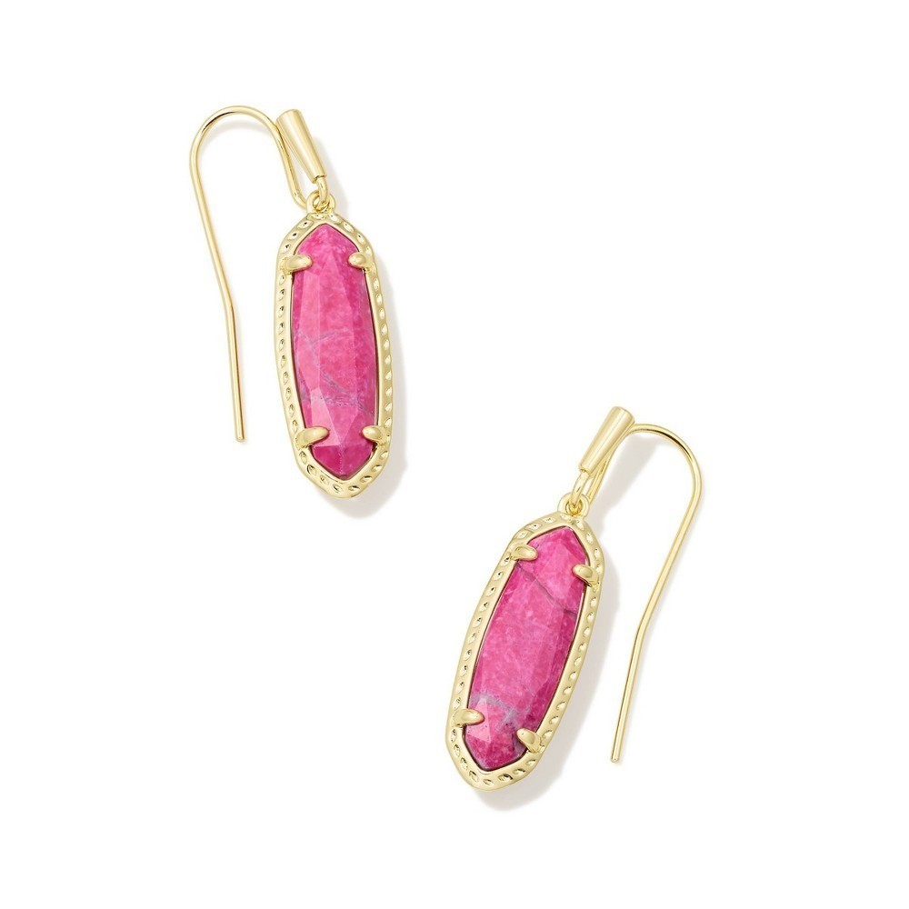 Kendra Scott Eva Drop Earrings Raspberry Sorbet Variegated Magnesite NWT