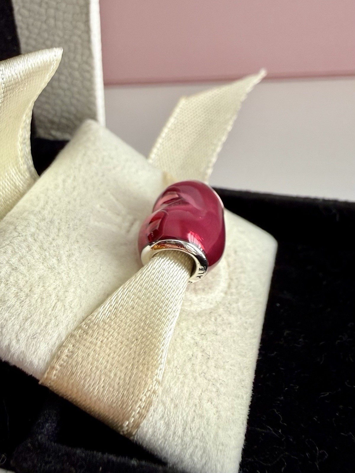 Pandora SSilver In My Heart, Fuschia Enamel Charm Valentine#791814EN62 Authentic
